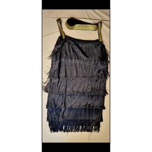 Women's fringe black dress 1x 16/18 flapper cosplay costume